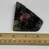 109.1g, 2.6"x3"x0.4", One face polished Rhodonite, One face semi polished, B1600