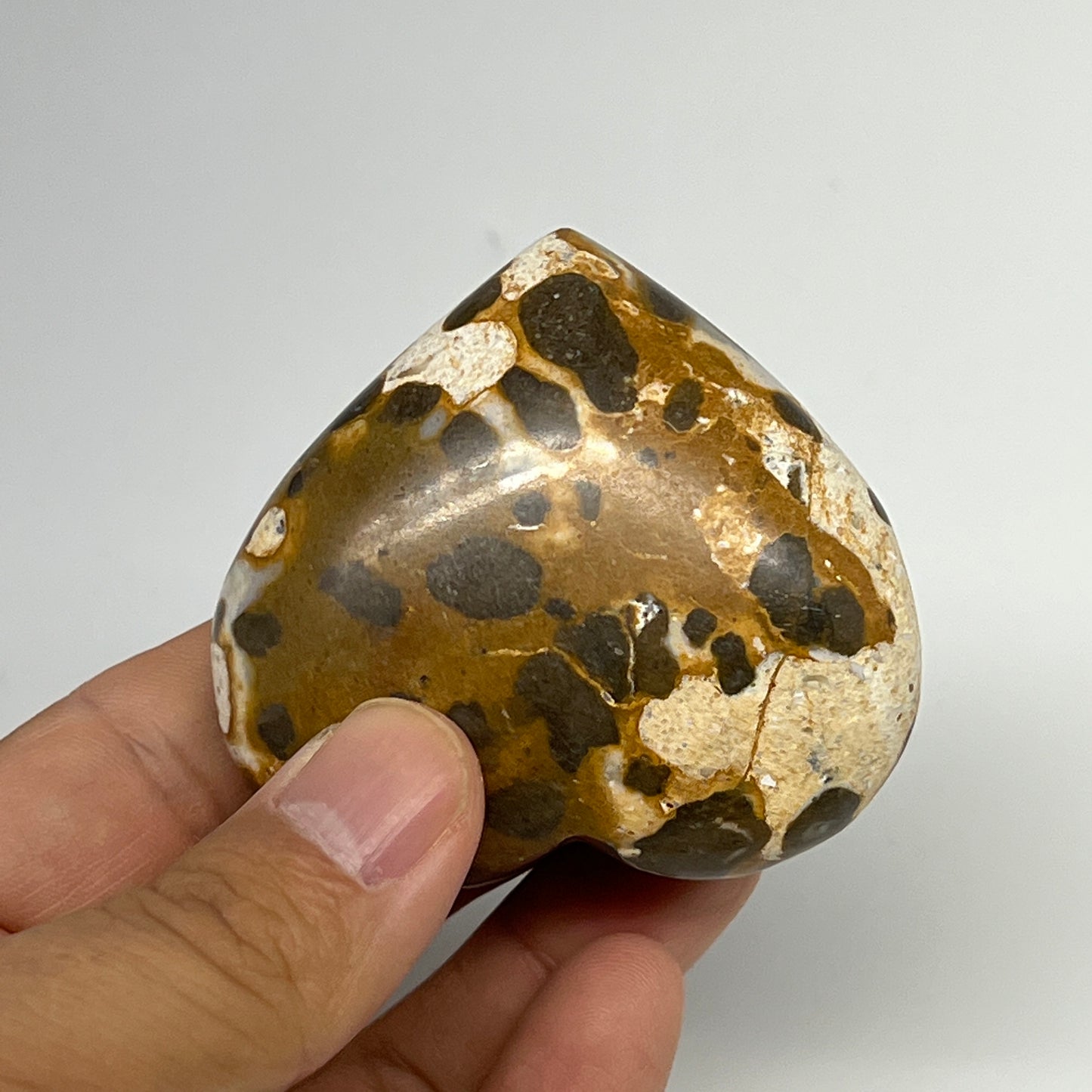 113.7g,2.2"x2.4"x1" Fruit Jasper Heart Polished Healing Home Decor, B21941