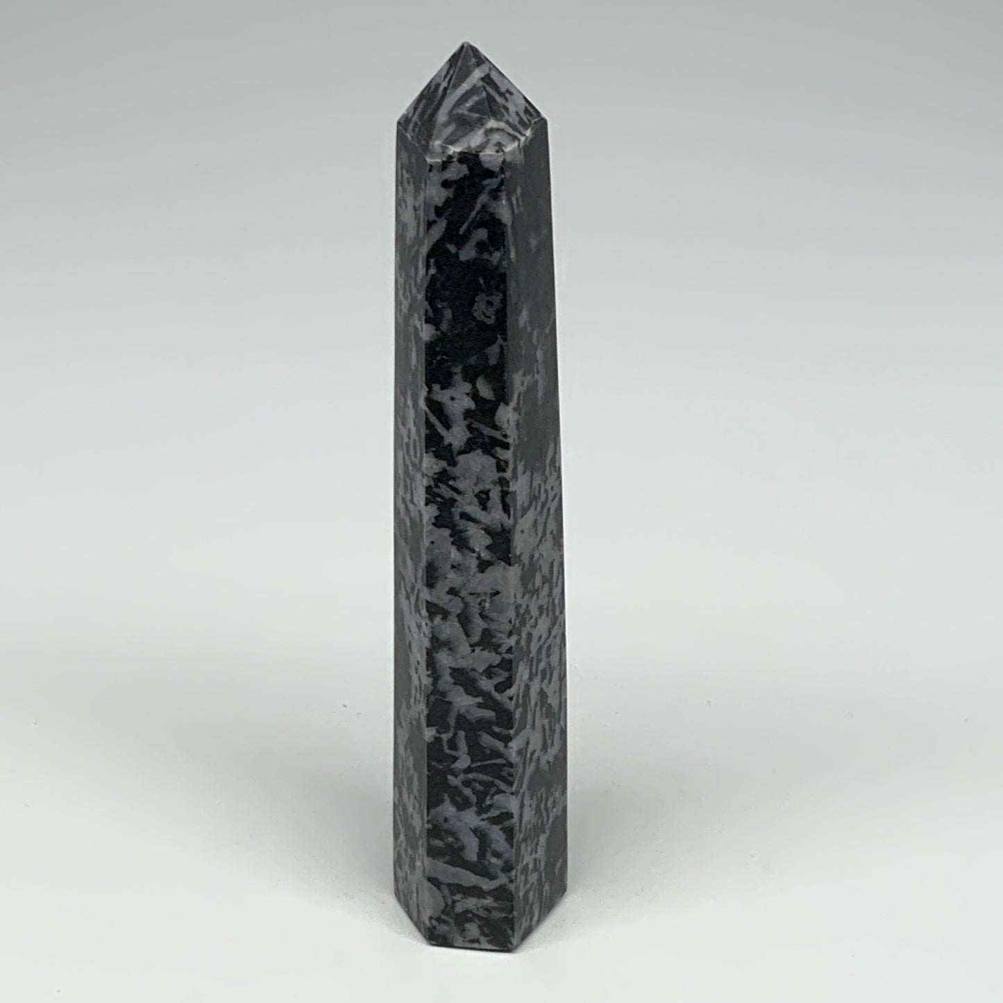 288.5g, 7" x 1.3" x 1.2" Indigo Gabro Merlinite Point Tower @Madagascar,B18336