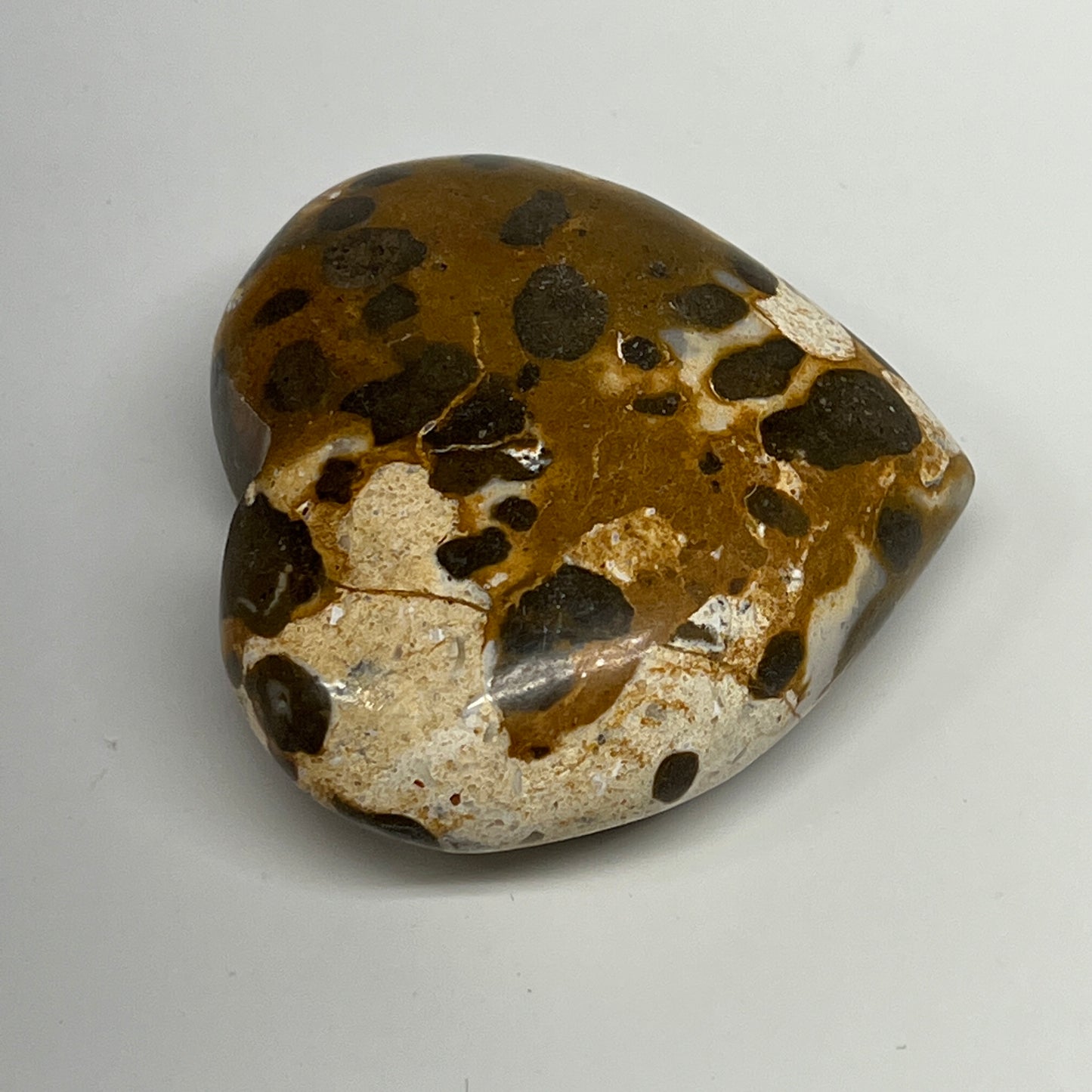 113.7g,2.2"x2.4"x1" Fruit Jasper Heart Polished Healing Home Decor, B21941