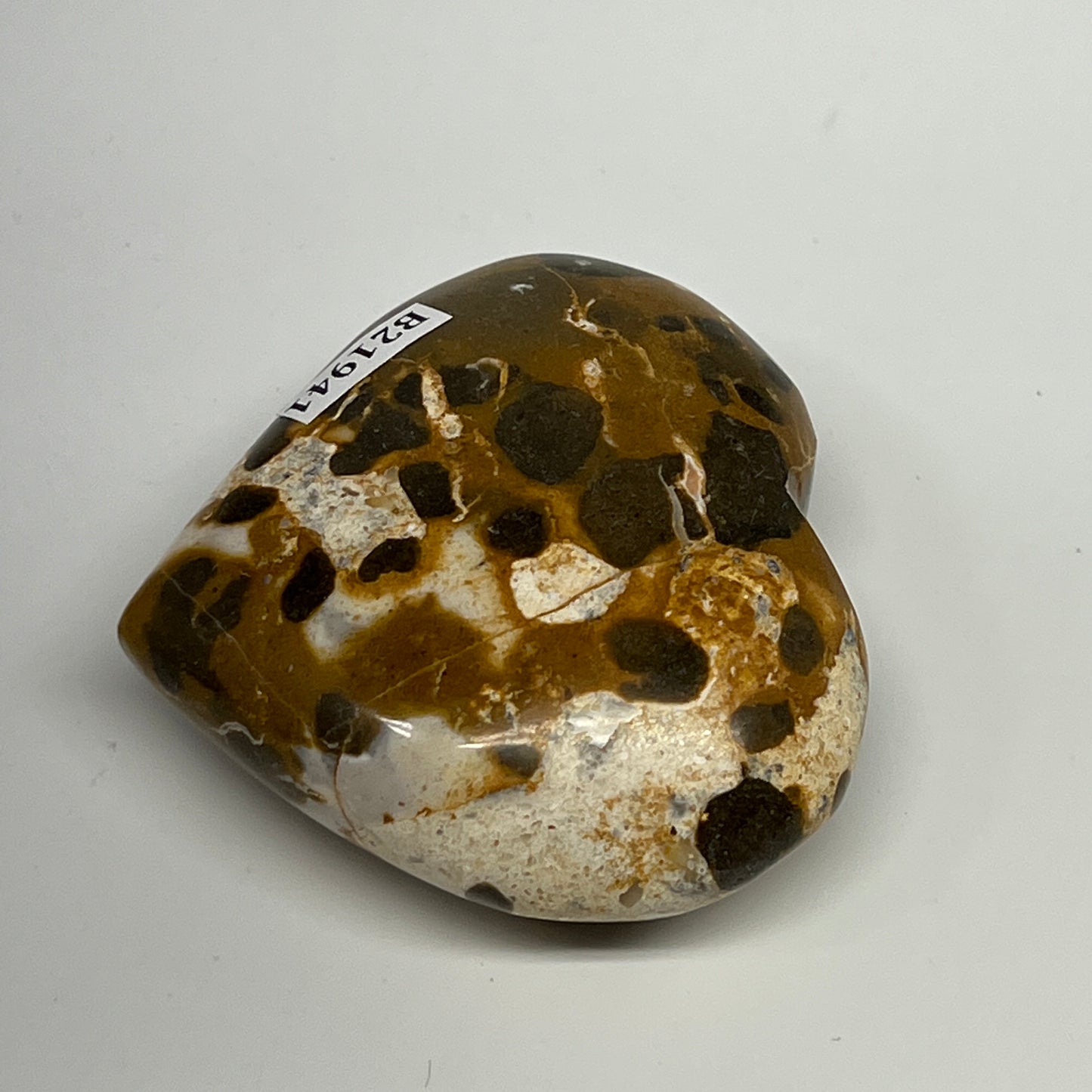 113.7g,2.2"x2.4"x1" Fruit Jasper Heart Polished Healing Home Decor, B21941