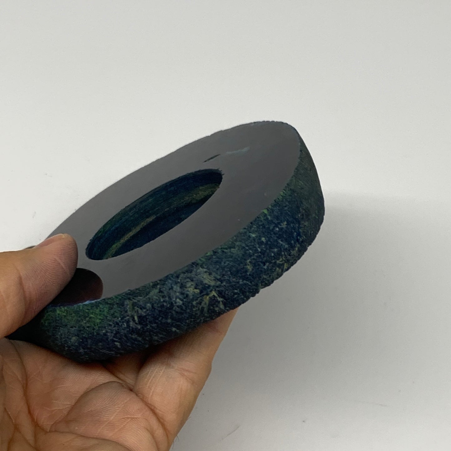 314.7g, 4.5"x3.7"x0.7", Dyed Agate Tea Light Candle Holder Crystal, B25570