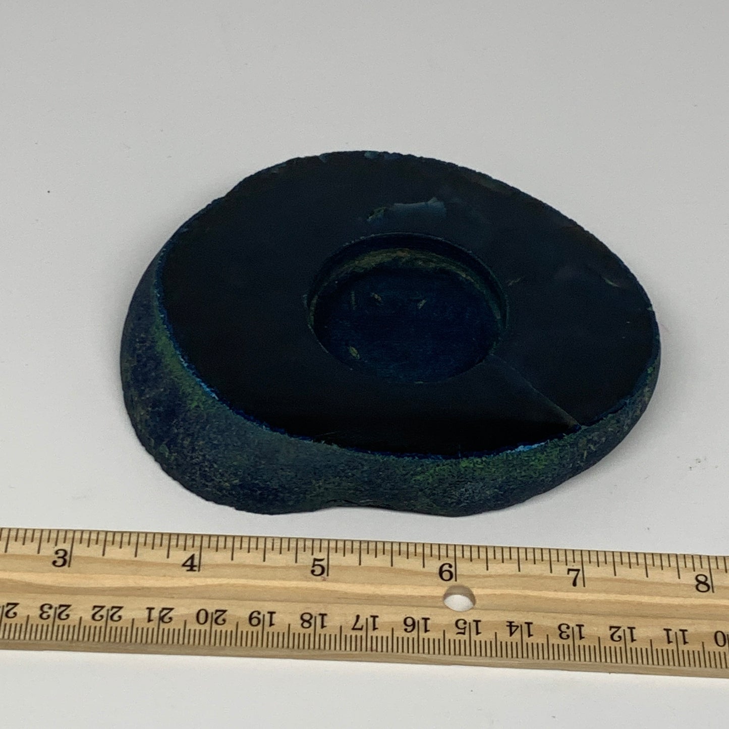 314.7g, 4.5"x3.7"x0.7", Dyed Agate Tea Light Candle Holder Crystal, B25570