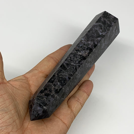 338g, 6.9" x 1.6" x 1.3" Indigo Gabro Merlinite Point Tower @Madagascar,B18337