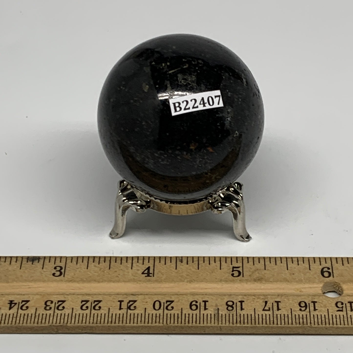 180.5g,1.9"(48mm), Natural Black Tourmaline Sphere Ball Gemstone @Brazil,B22407