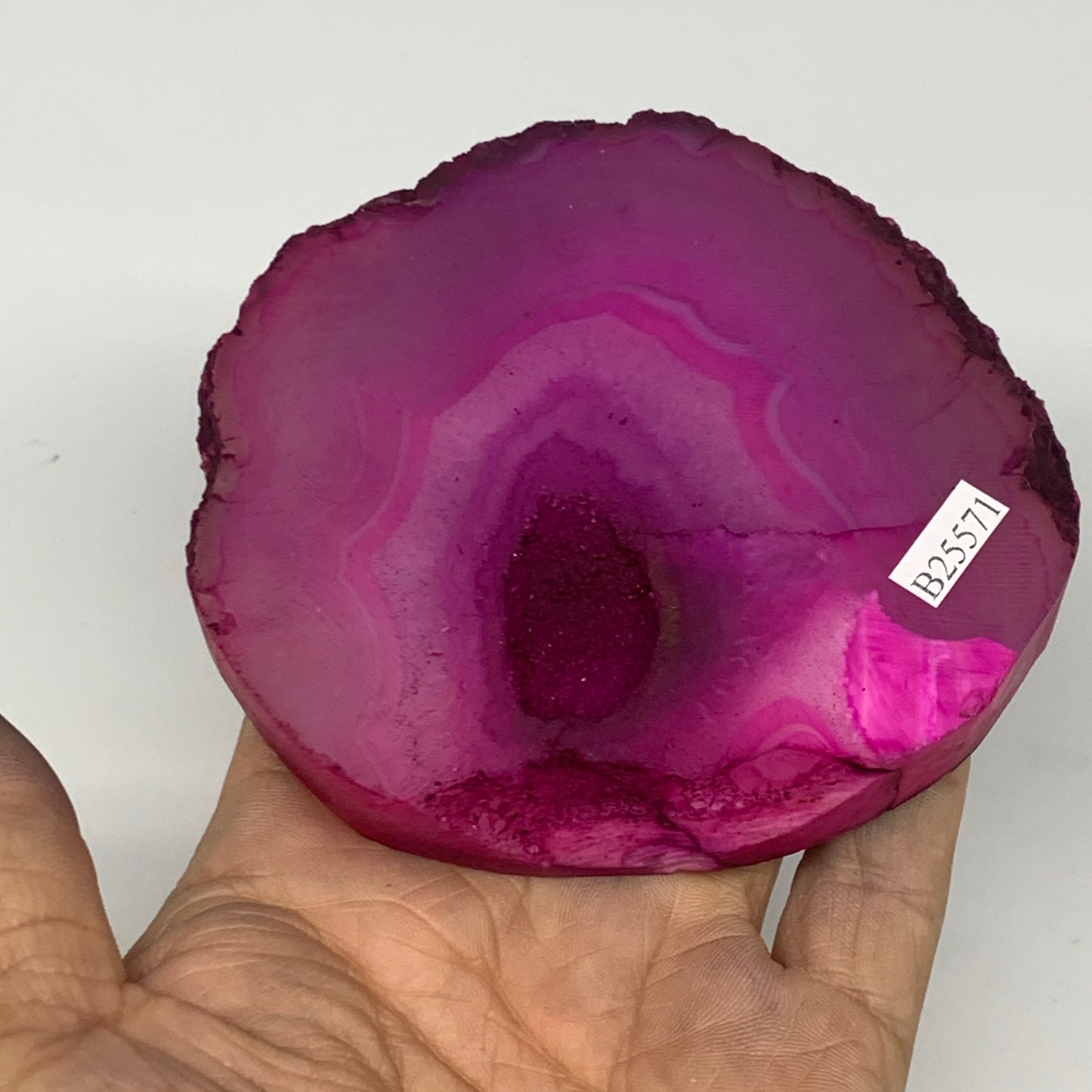 243.9g, 3.8"x3.5"x0.7", Dyed Agate Tea Light Candle Holder Crystal, B25571