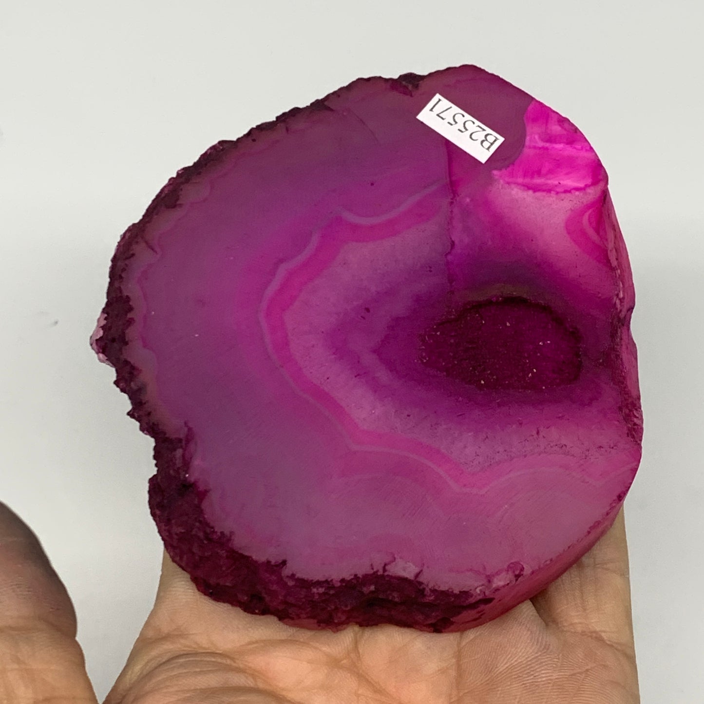 243.9g, 3.8"x3.5"x0.7", Dyed Agate Tea Light Candle Holder Crystal, B25571