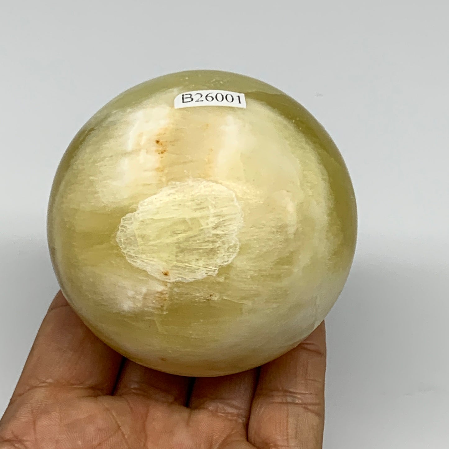 498.4g,2.7"(68mm) Lemon Calcite Sphere Gemstone,Healing Crystal,B26001