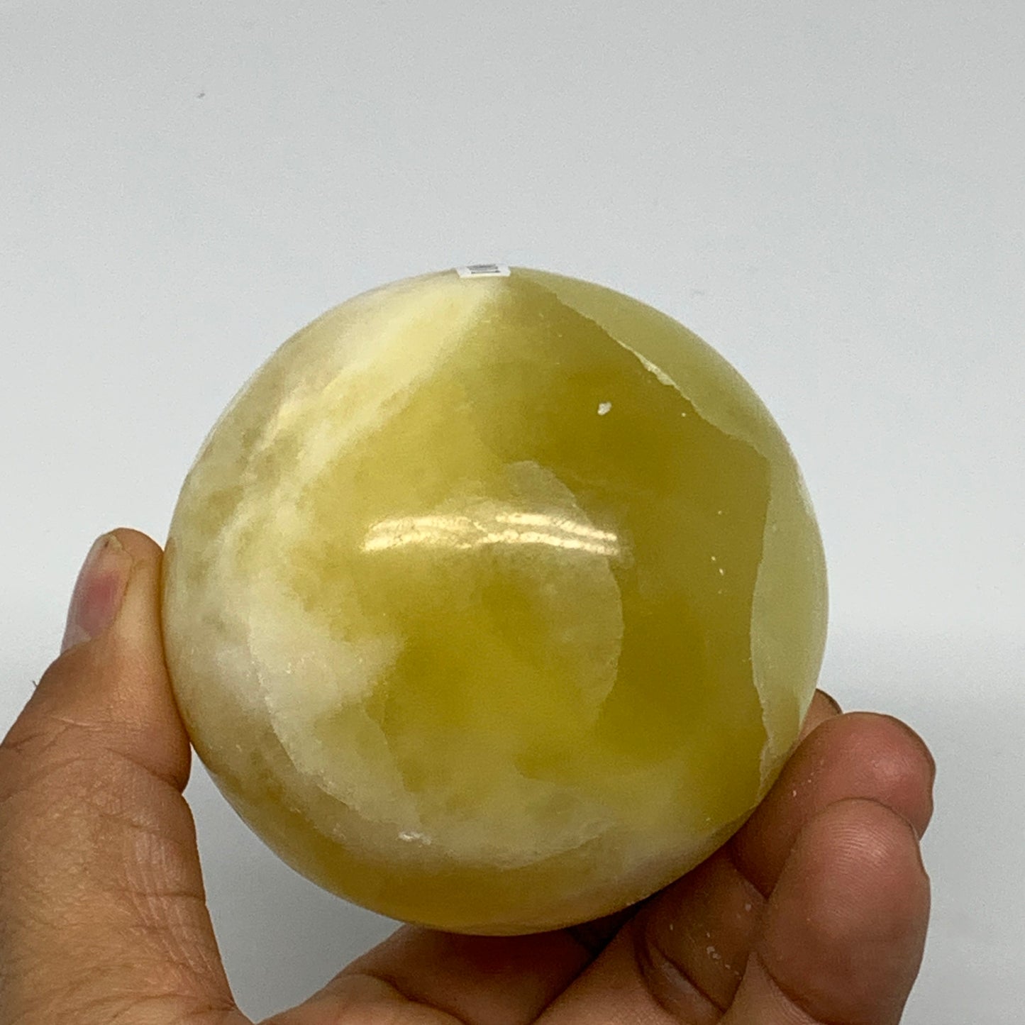 498.4g,2.7"(68mm) Lemon Calcite Sphere Gemstone,Healing Crystal,B26001