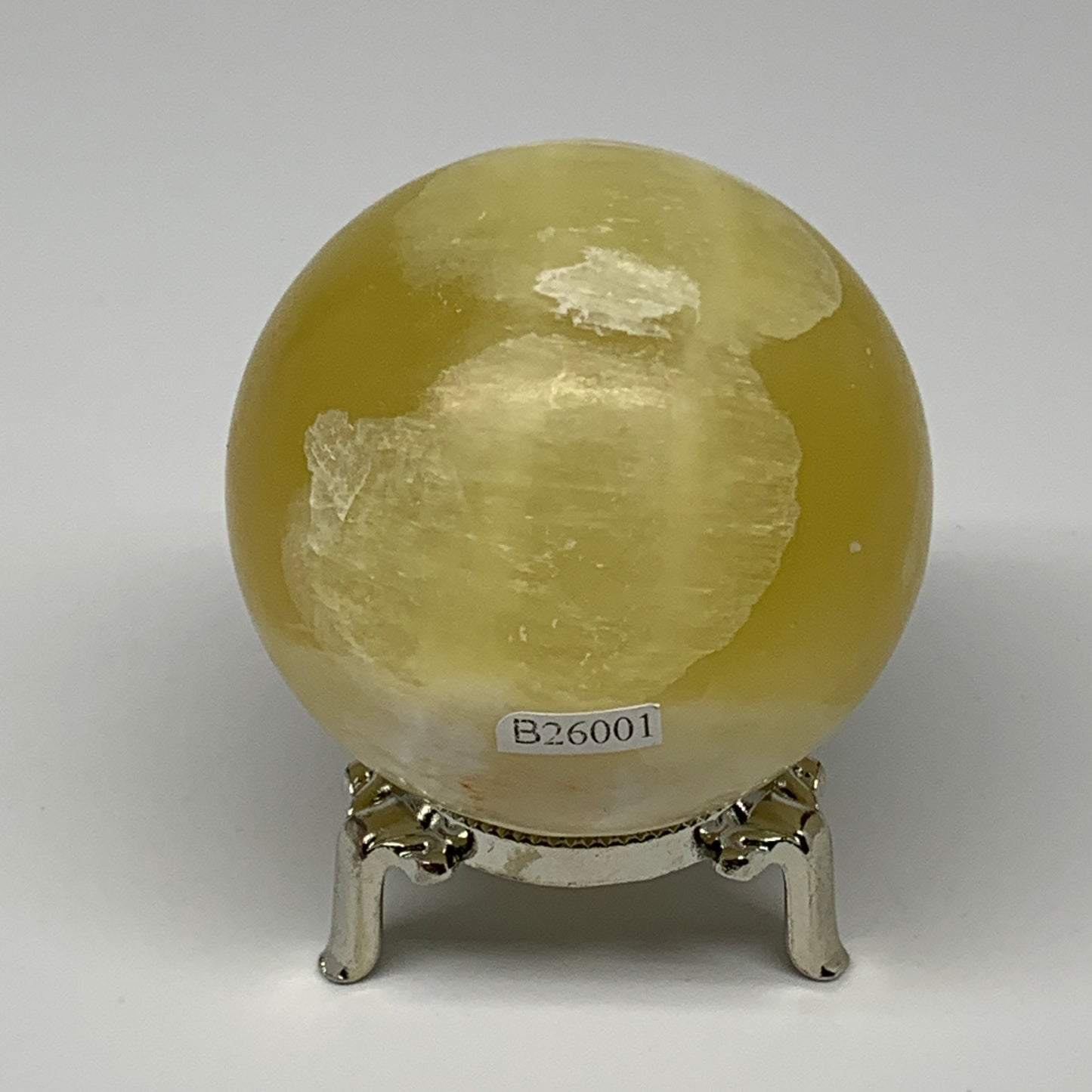 498.4g,2.7"(68mm) Lemon Calcite Sphere Gemstone,Healing Crystal,B26001