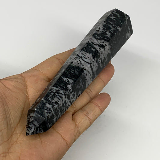 245.3g, 6" x 1.4" x 1.2" Indigo Gabro Merlinite Point Tower @Madagascar,B18338