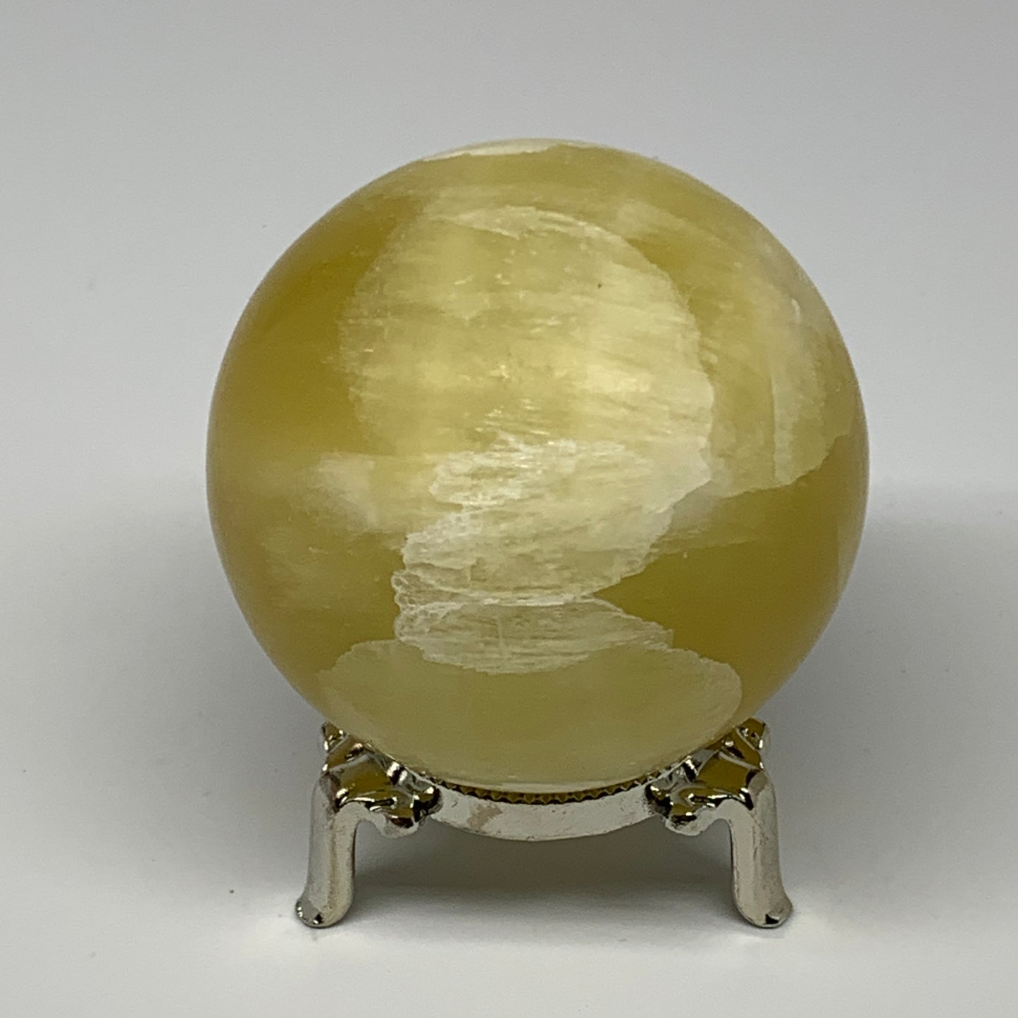 498.4g,2.7"(68mm) Lemon Calcite Sphere Gemstone,Healing Crystal,B26001