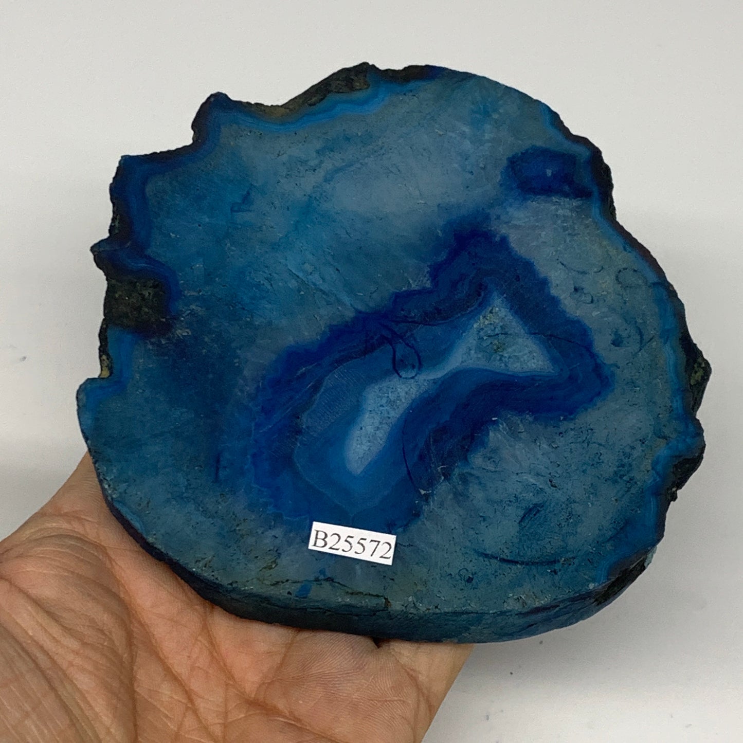 332.6g, 4.5"x4.4"x0.7", Dyed Agate Tea Light Candle Holder Crystal, B25572