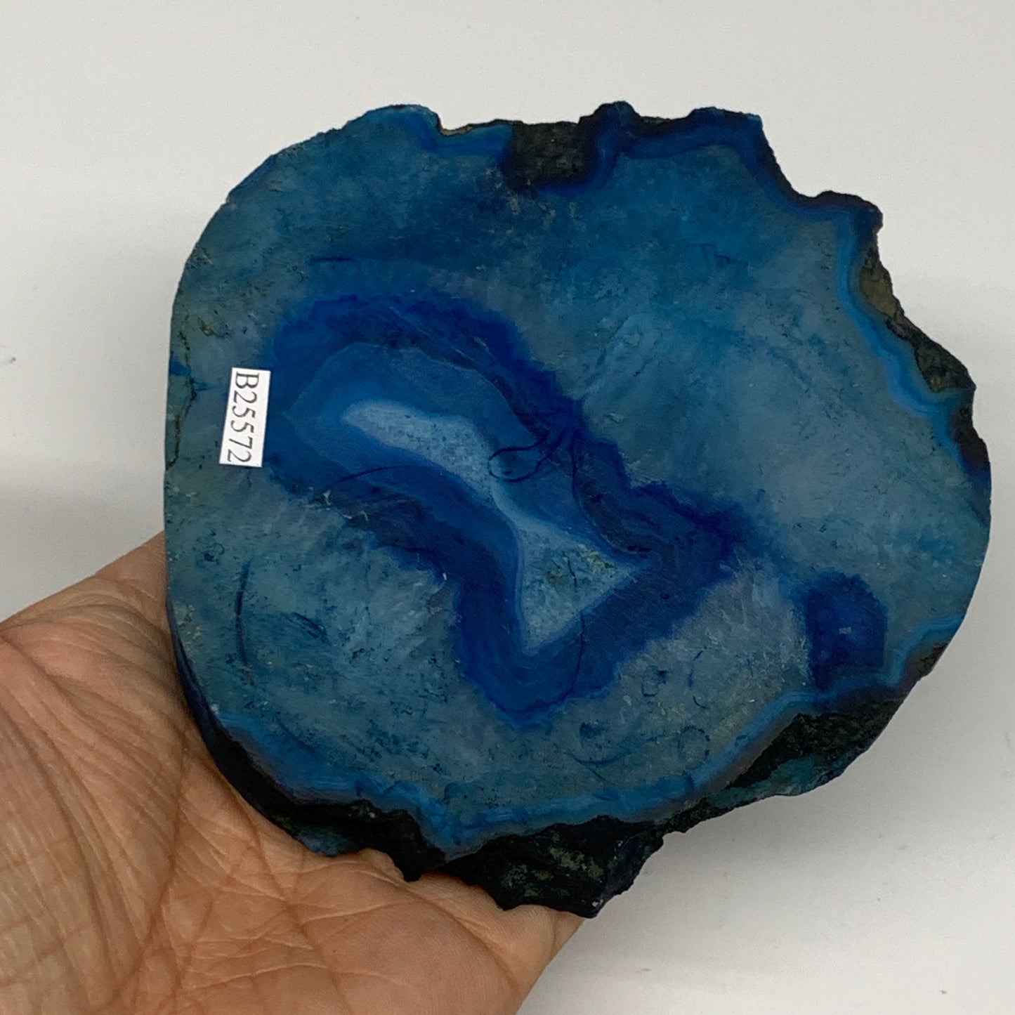 332.6g, 4.5"x4.4"x0.7", Dyed Agate Tea Light Candle Holder Crystal, B25572