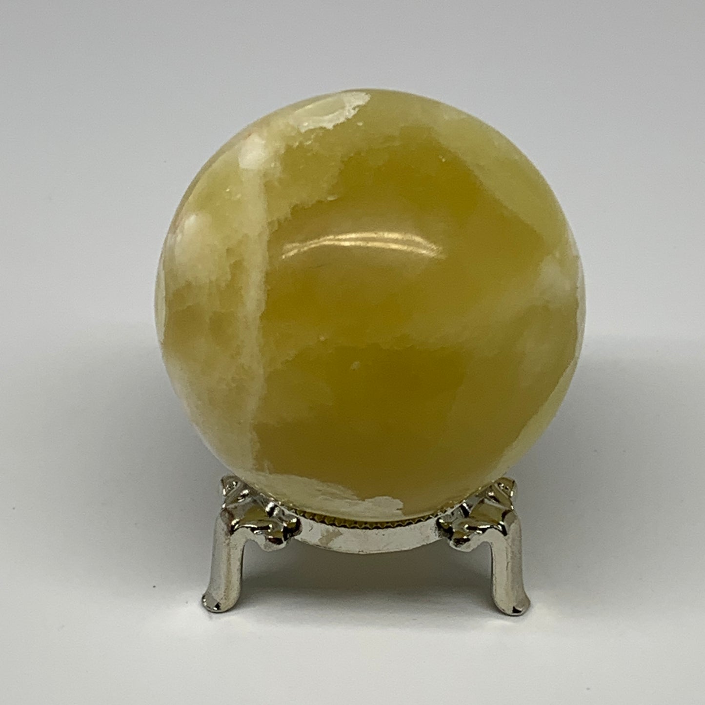 498.4g,2.7"(68mm) Lemon Calcite Sphere Gemstone,Healing Crystal,B26001