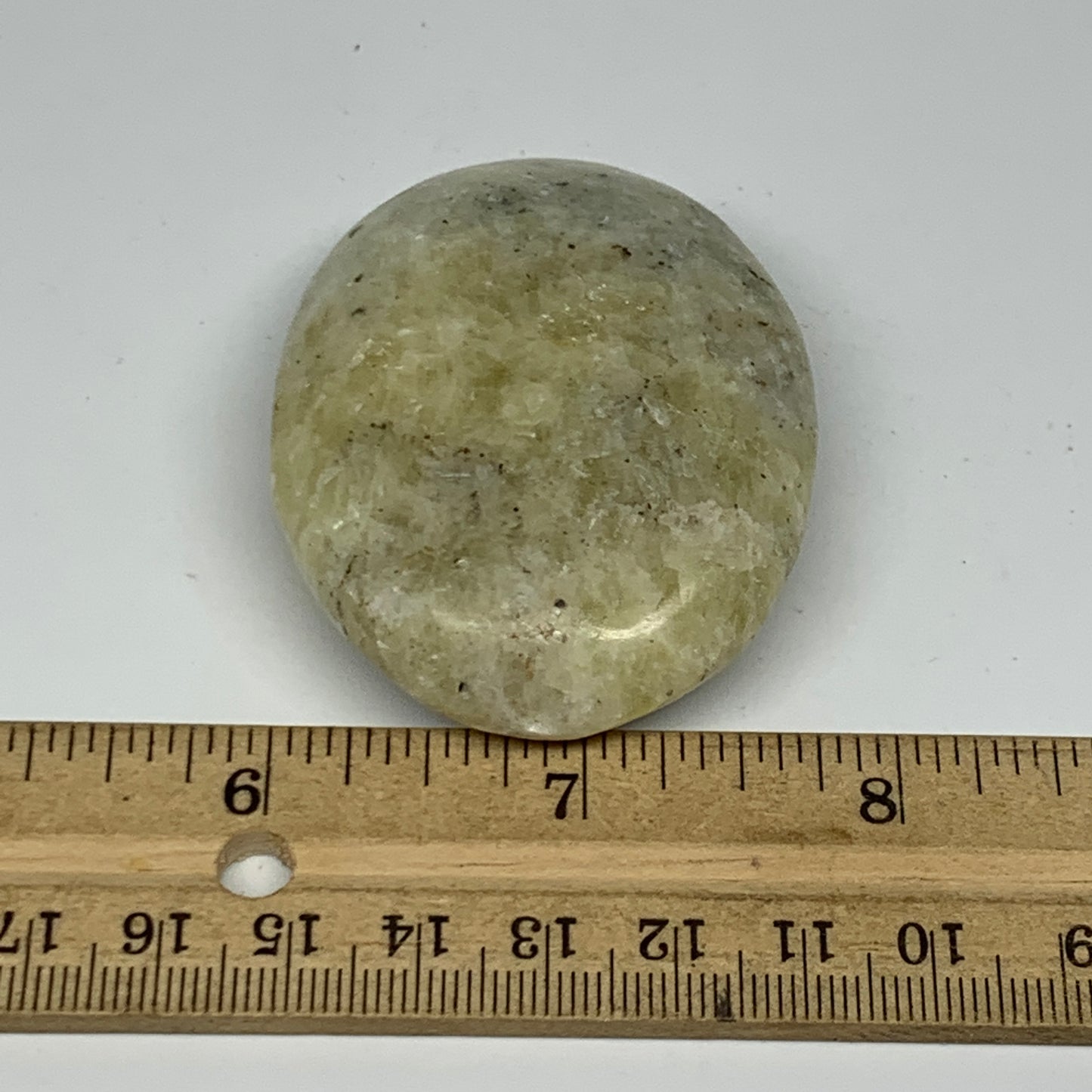 83g, 2.3"x1.8"x0.8", Natural Yellow Calcite Palm-Stone Crystal Polished Reiki, B