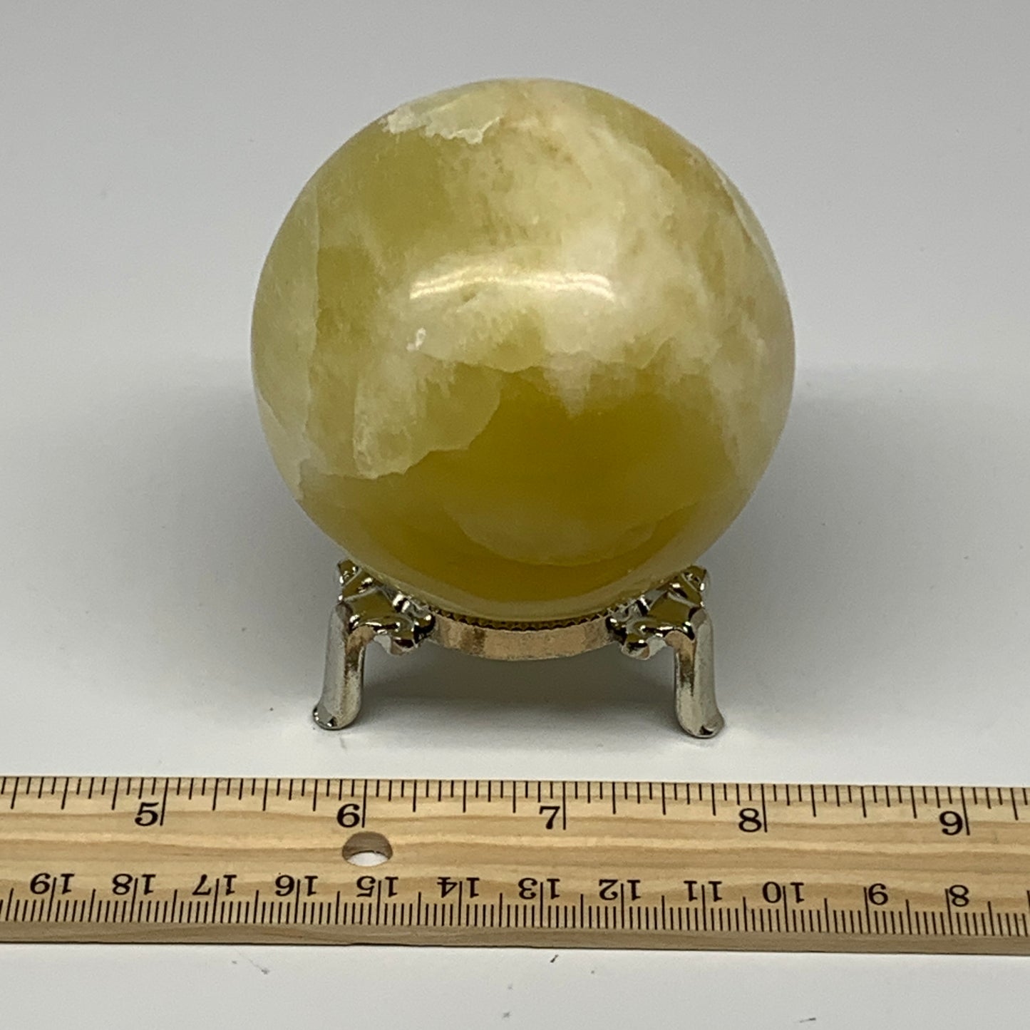 498.4g,2.7"(68mm) Lemon Calcite Sphere Gemstone,Healing Crystal,B26001