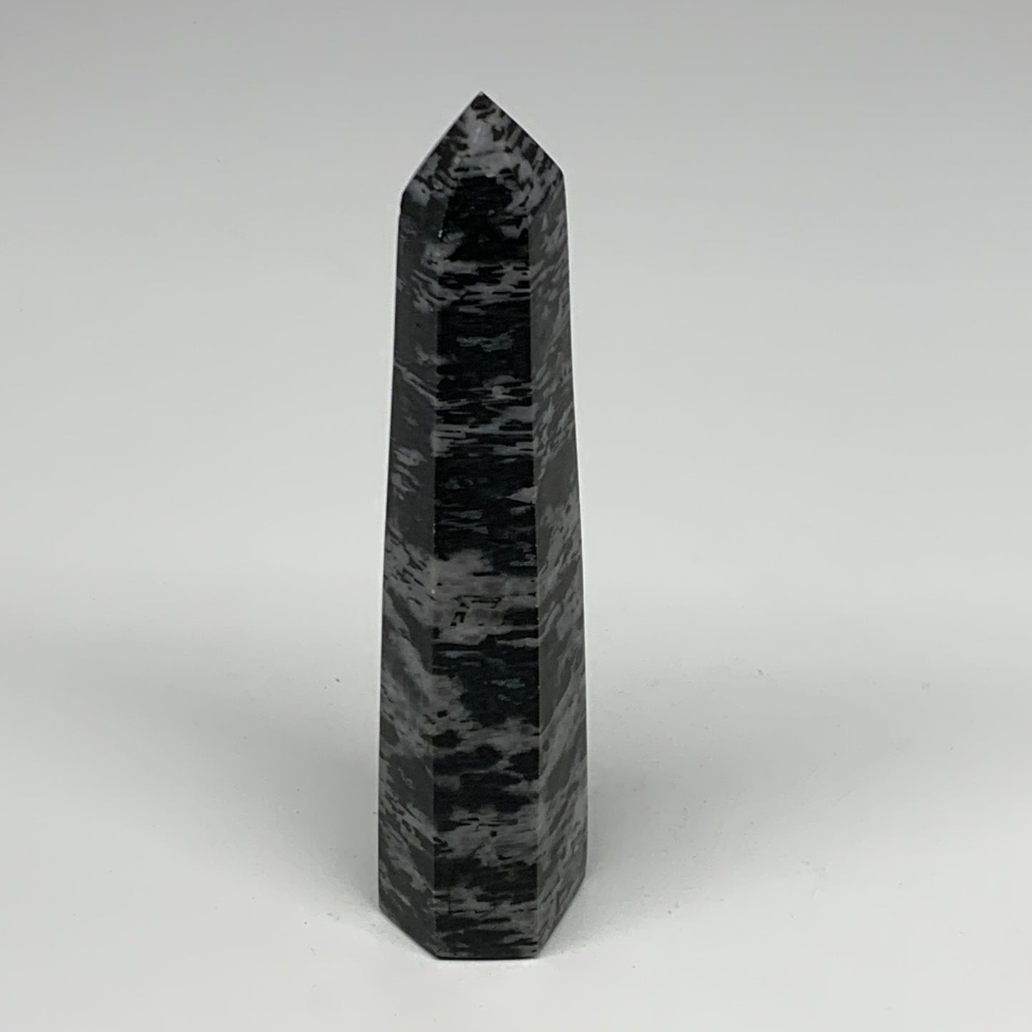 245.3g, 6" x 1.4" x 1.2" Indigo Gabro Merlinite Point Tower @Madagascar,B18338