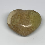 197.8g,2.4"x3"x1.5", Green Opal Heart Polished Gemstone @Madagascar, B17601