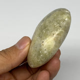 97.3g, 2.4"x1.7"x1", Natural Yellow Calcite Palm-Stone Crystal Polished Reiki, B