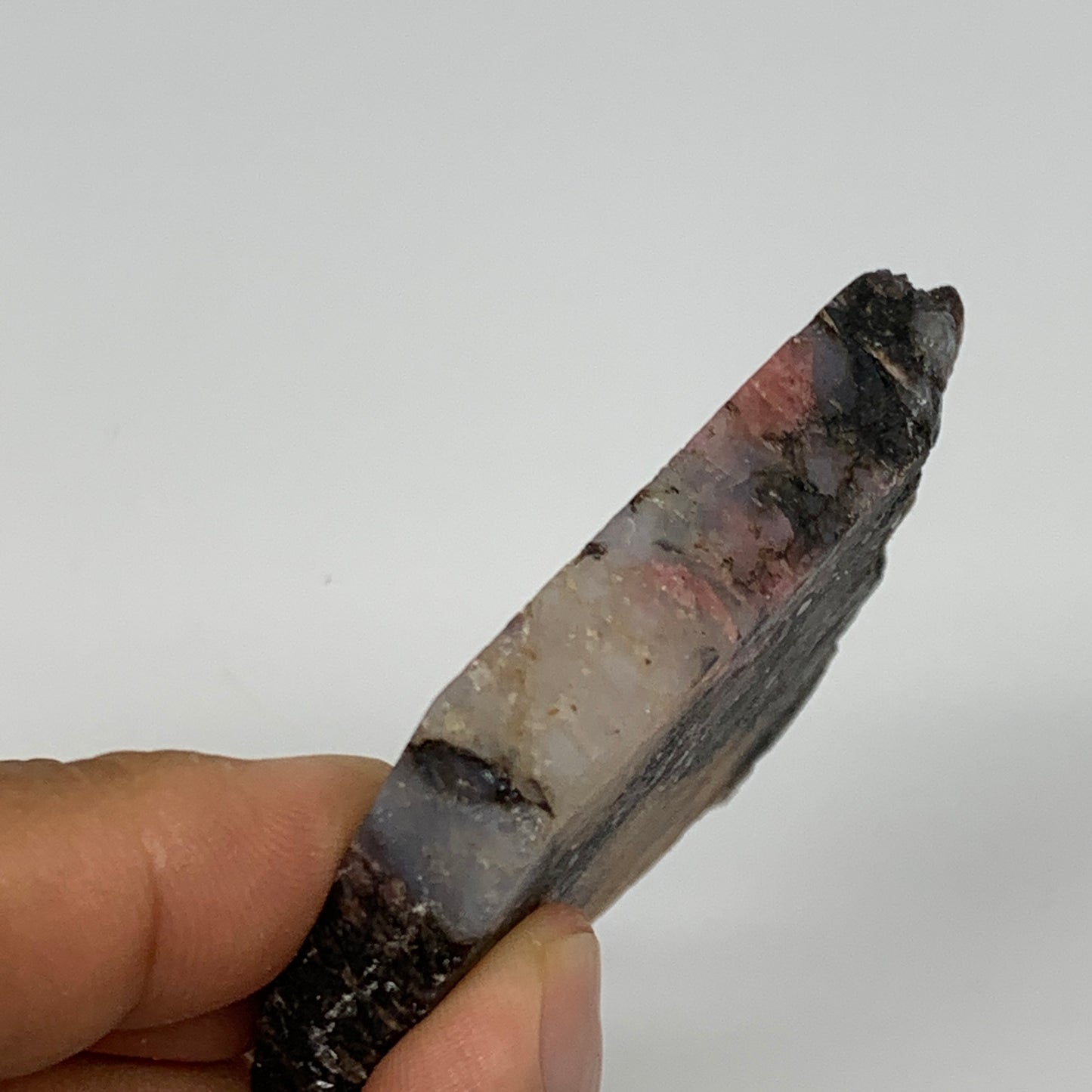 67.3g, 2.4"x2.3"x0.4", One face polished Rhodonite, One face semi polished, B160