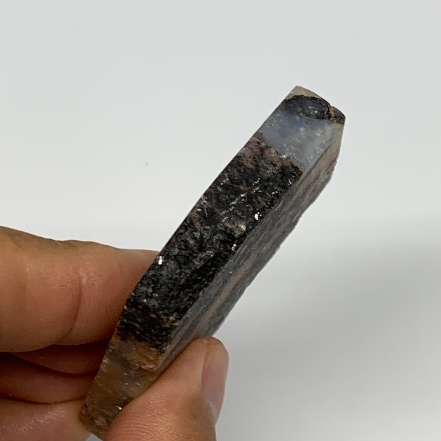 67.3g, 2.4"x2.3"x0.4", One face polished Rhodonite, One face semi polished, B160