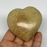 134.3g,2.6"x2.7"x1.1", Green Opal Heart Polished Gemstone @Madagascar, B17602