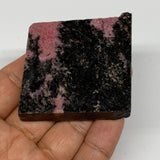 97.7g, 2"x2"x0.5", One face polished Rhodonite, One face semi polished, B16012