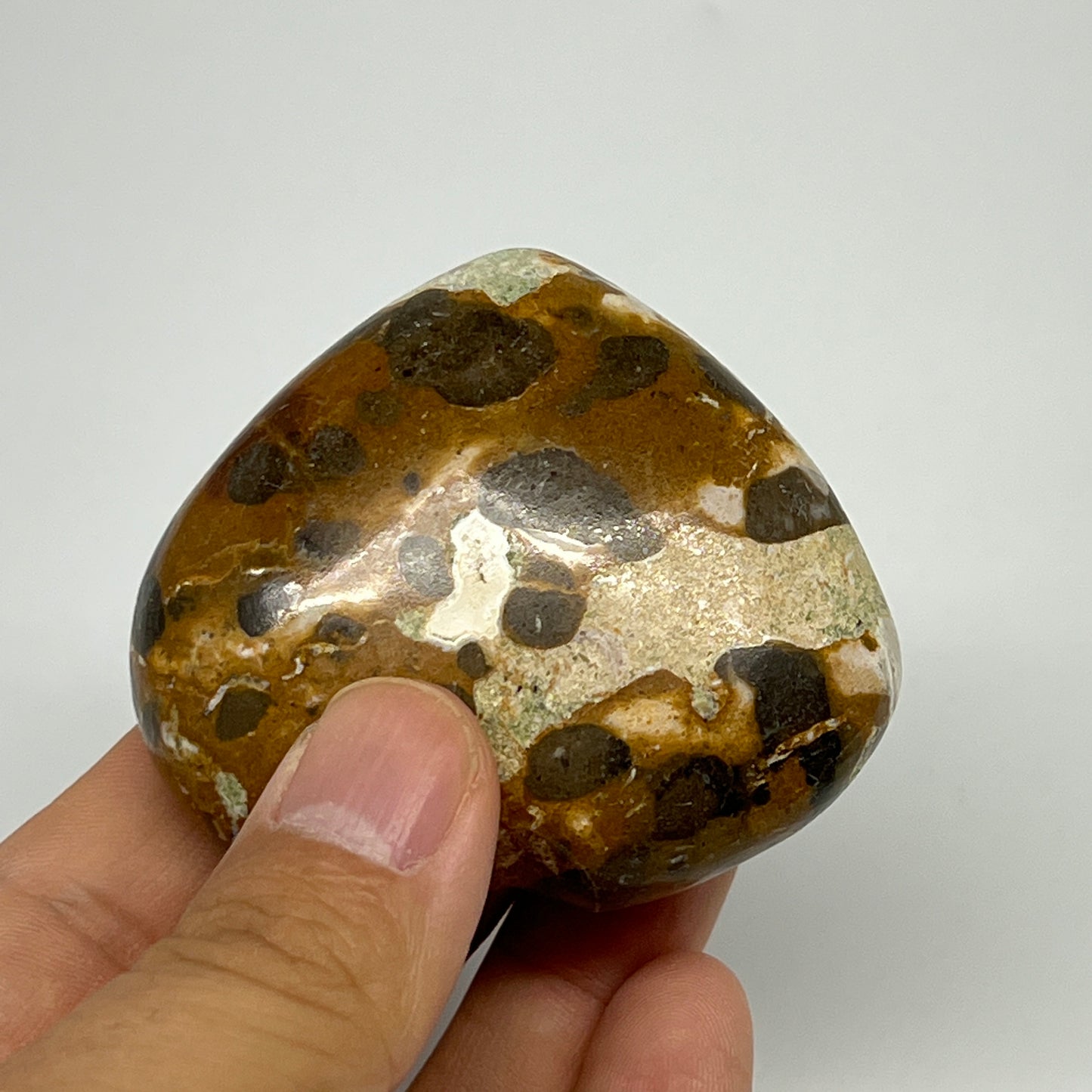 115g,2.2"x2.4"x1" Fruit Jasper Heart Polished Healing Home Decor, B21944