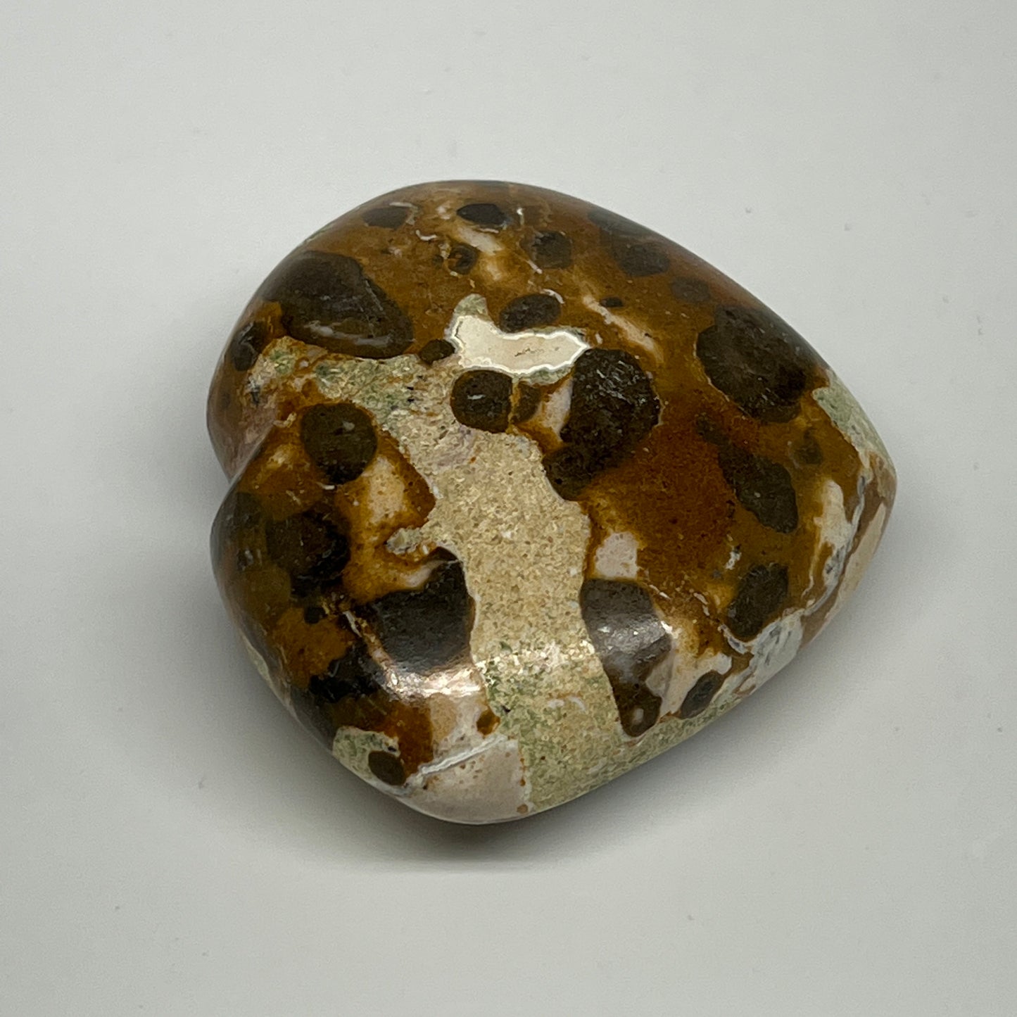 115g,2.2"x2.4"x1" Fruit Jasper Heart Polished Healing Home Decor, B21944