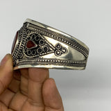 33.5g, 1.6" Red Carnelian Turkmen Cuff Bracelet Tribal Small Marquise, B13434