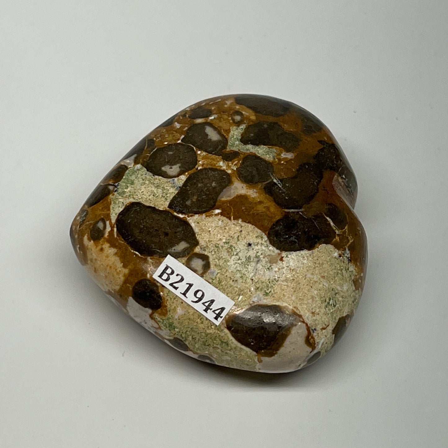 115g,2.2"x2.4"x1" Fruit Jasper Heart Polished Healing Home Decor, B21944