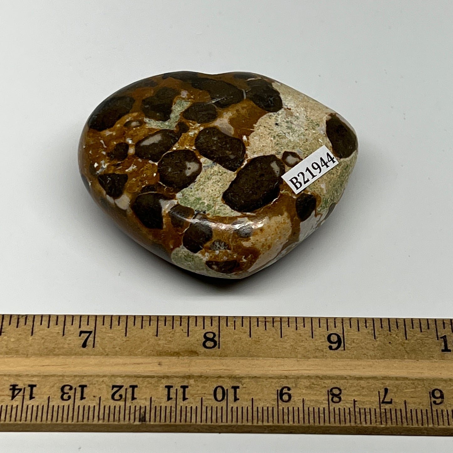 115g,2.2"x2.4"x1" Fruit Jasper Heart Polished Healing Home Decor, B21944