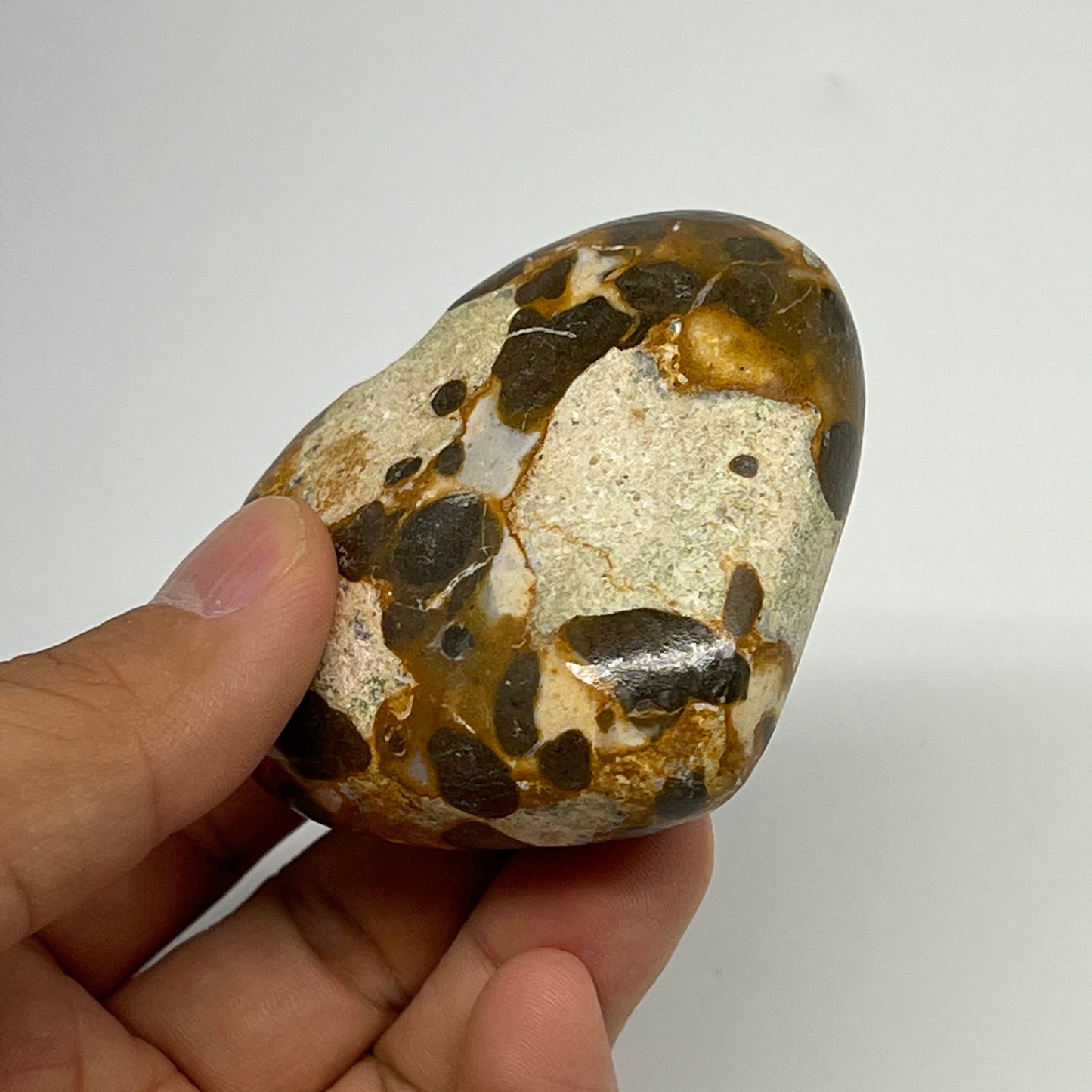 133.4g,2.2"x2.6"x1" Fruit Jasper Heart Polished Healing Home Decor, B21945