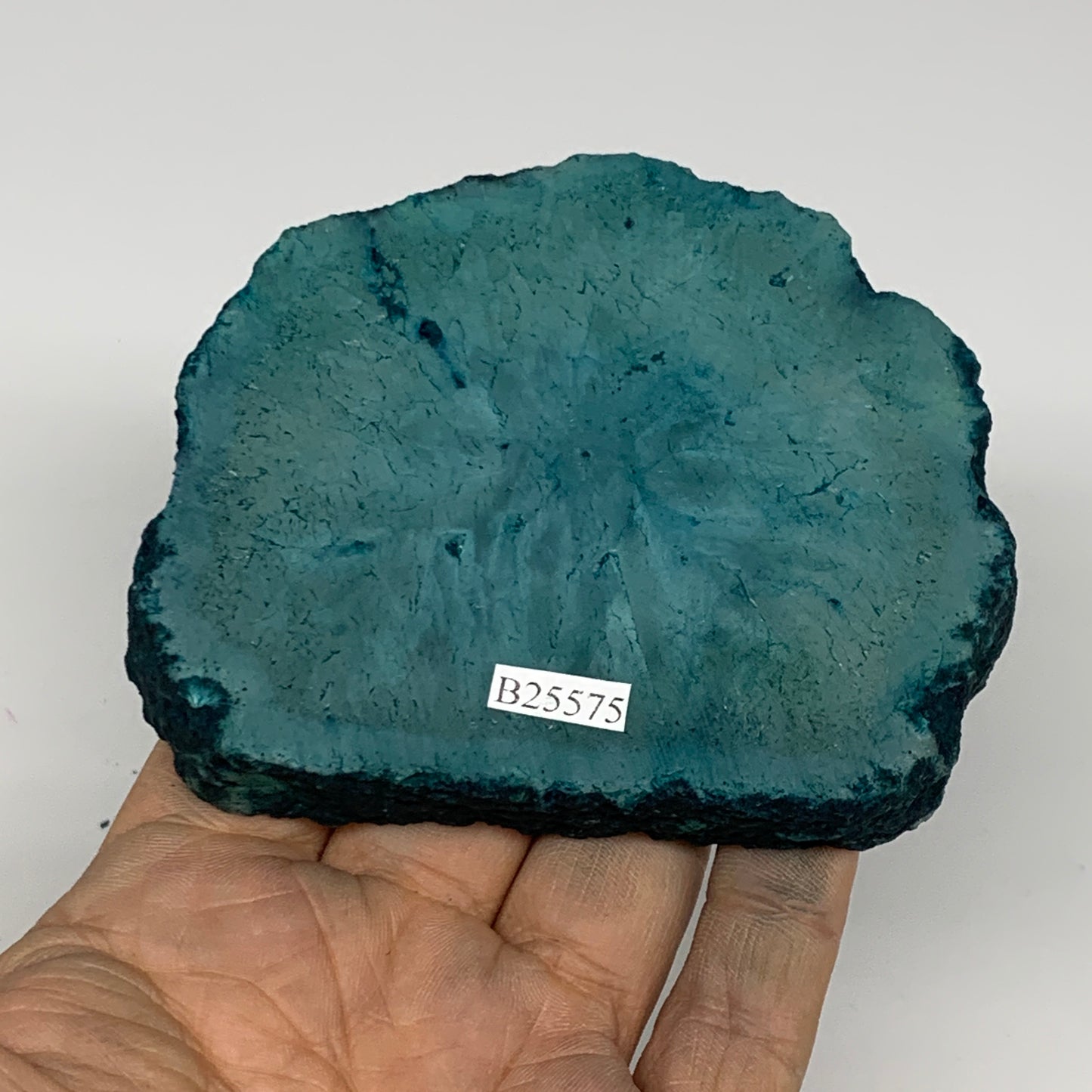 204.8g, 3.7"x3.1"x0.7", Dyed Agate Tea Light Candle Holder Crystal, B25575