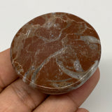 50g, 1.8"x0.6", Natural Untreated Red Shell Fossils Round Palms-tone, F1129