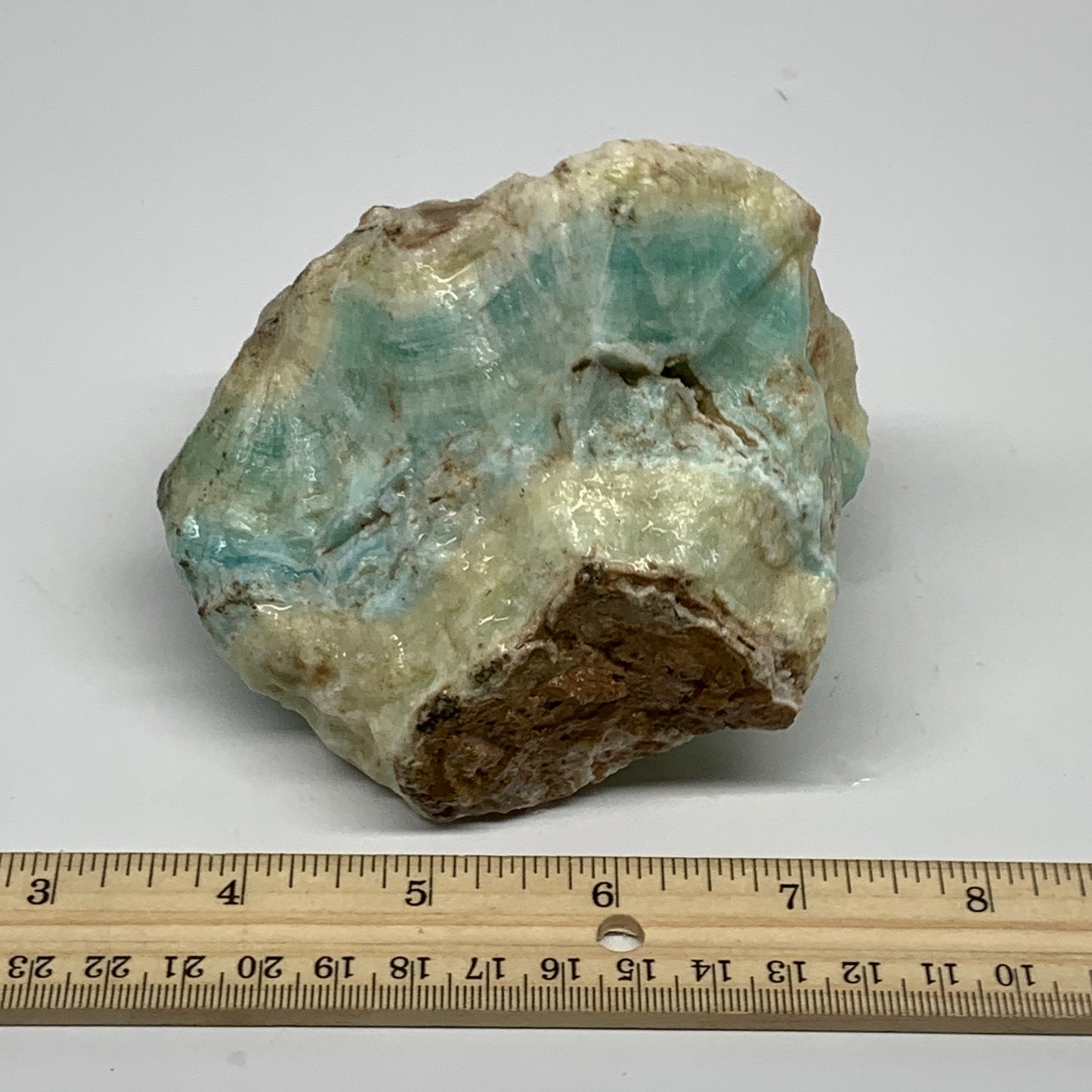 808g,4.2"x3.7"x3.4", Rough Pistachio Calcite Chunk Mineral @Afghanistan, B24584