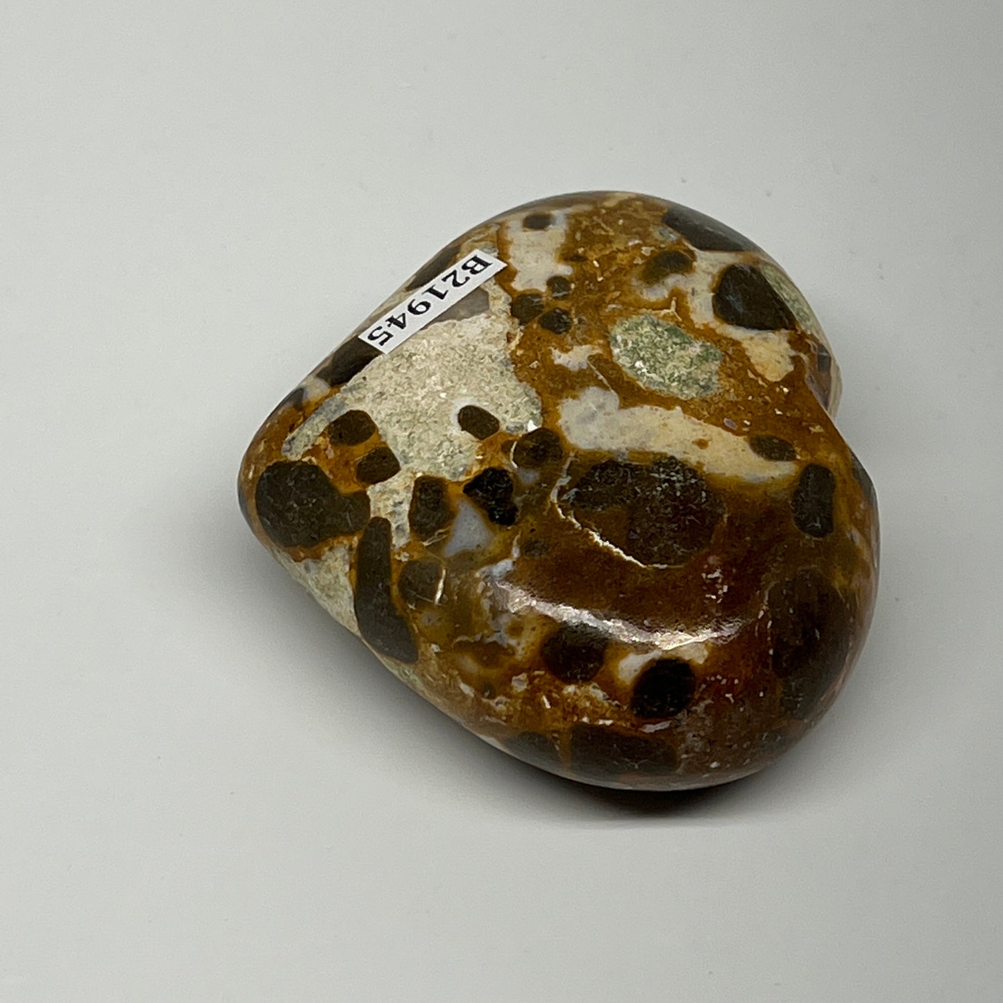 133.4g,2.2"x2.6"x1" Fruit Jasper Heart Polished Healing Home Decor, B21945