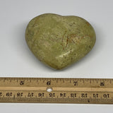156.6g,2.5"x2.8"x1.4", Green Opal Heart Polished Gemstone @Madagascar, B17603