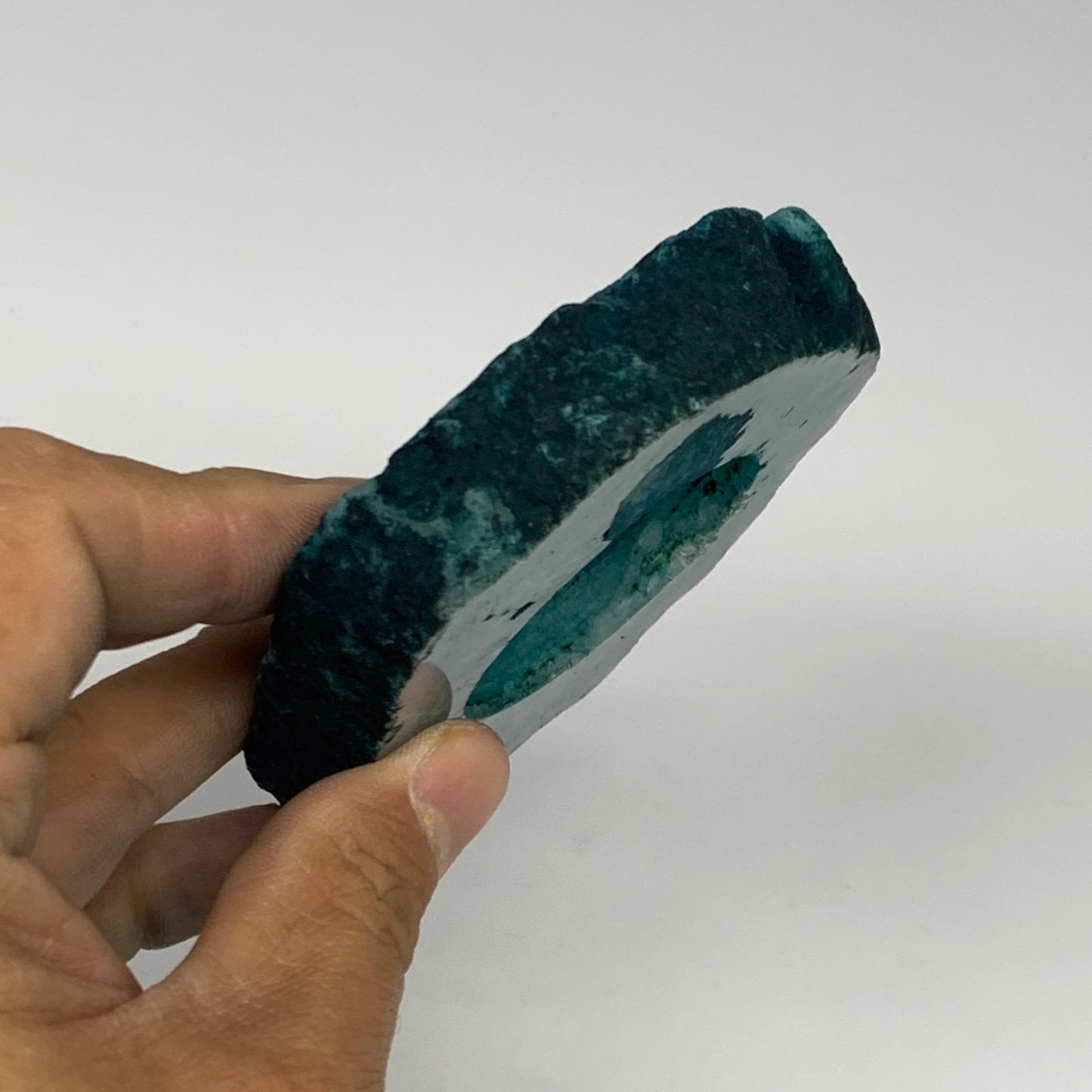 204.8g, 3.7"x3.1"x0.7", Dyed Agate Tea Light Candle Holder Crystal, B25575