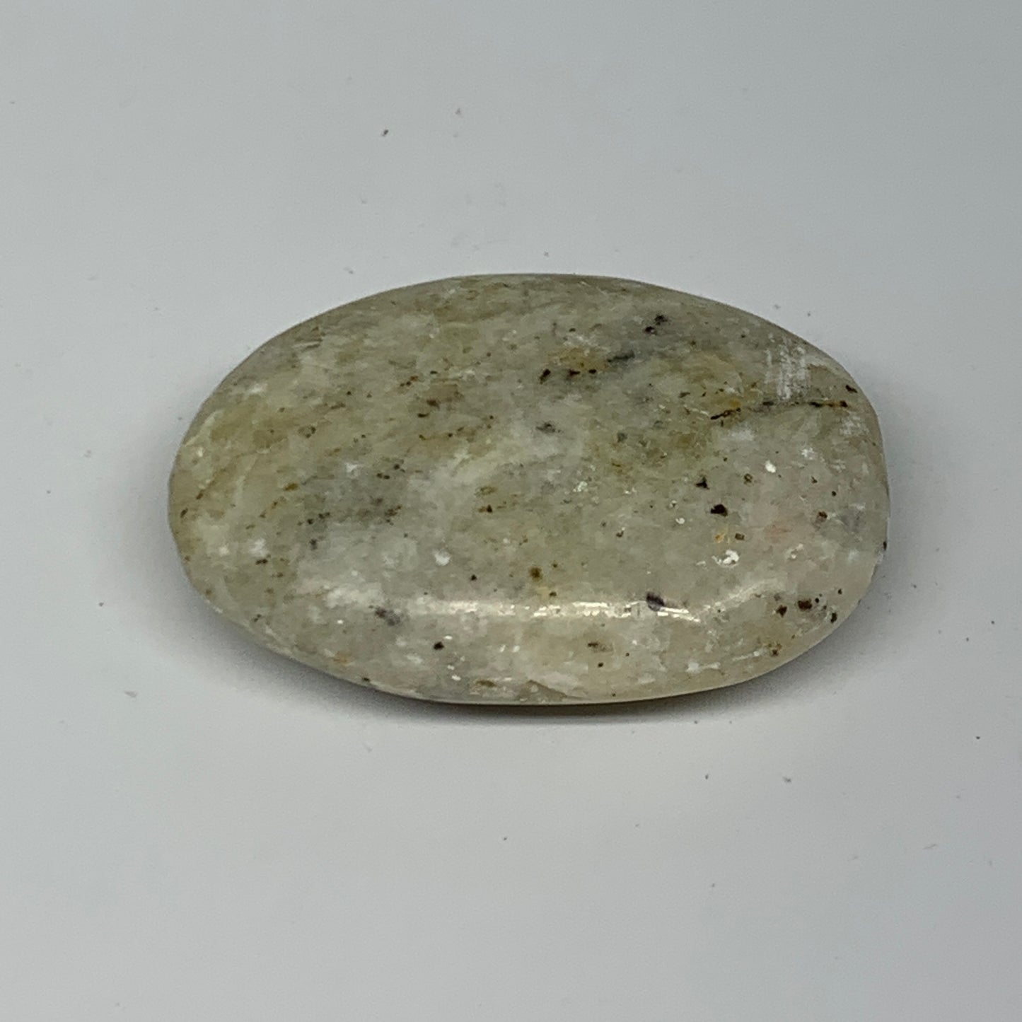 58.8g, 2.2"x1.5"x0.7", Natural Yellow Calcite Palm-Stone Crystal Polished Reiki,