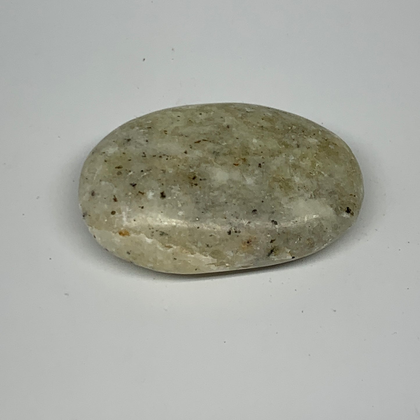 58.8g, 2.2"x1.5"x0.7", Natural Yellow Calcite Palm-Stone Crystal Polished Reiki,