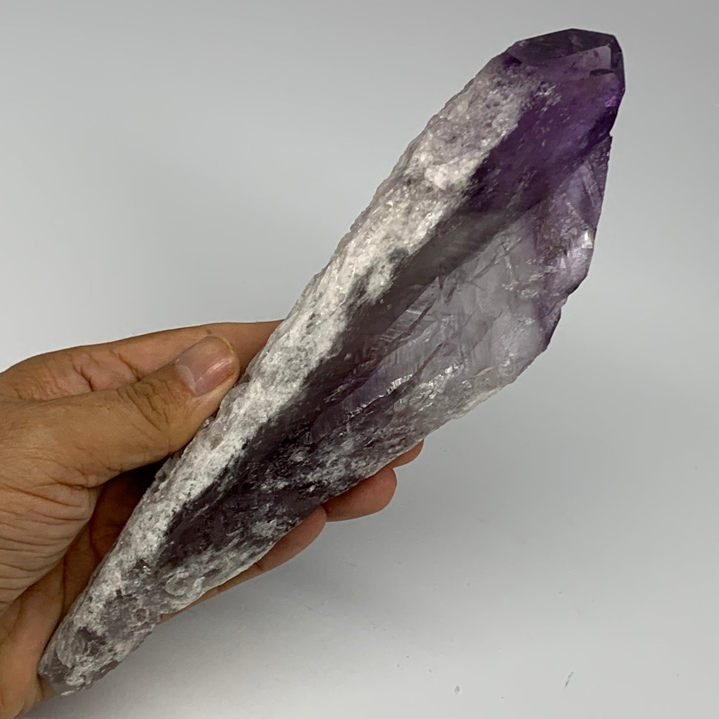 425.8g,8.7"x2.4"x1.7",Amethyst Point Polished Rough lower part from Brazil,B1913