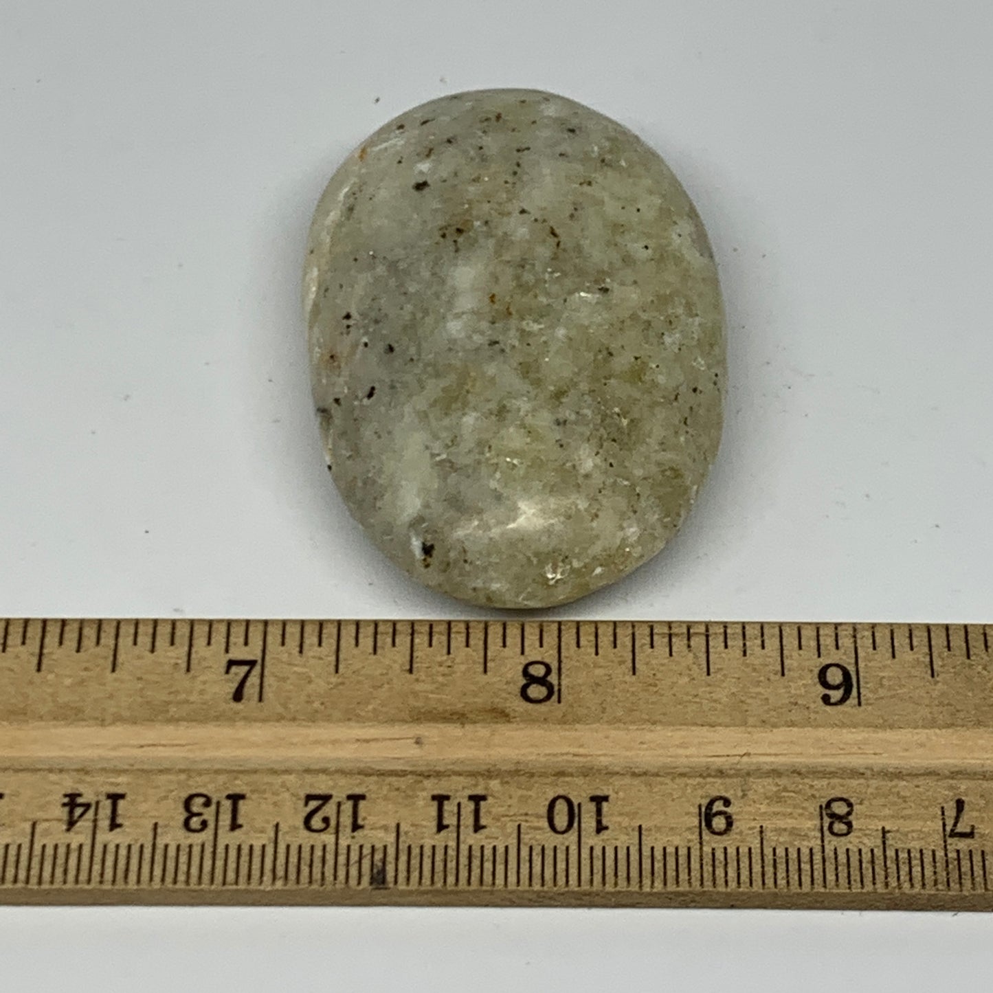 58.8g, 2.2"x1.5"x0.7", Natural Yellow Calcite Palm-Stone Crystal Polished Reiki,
