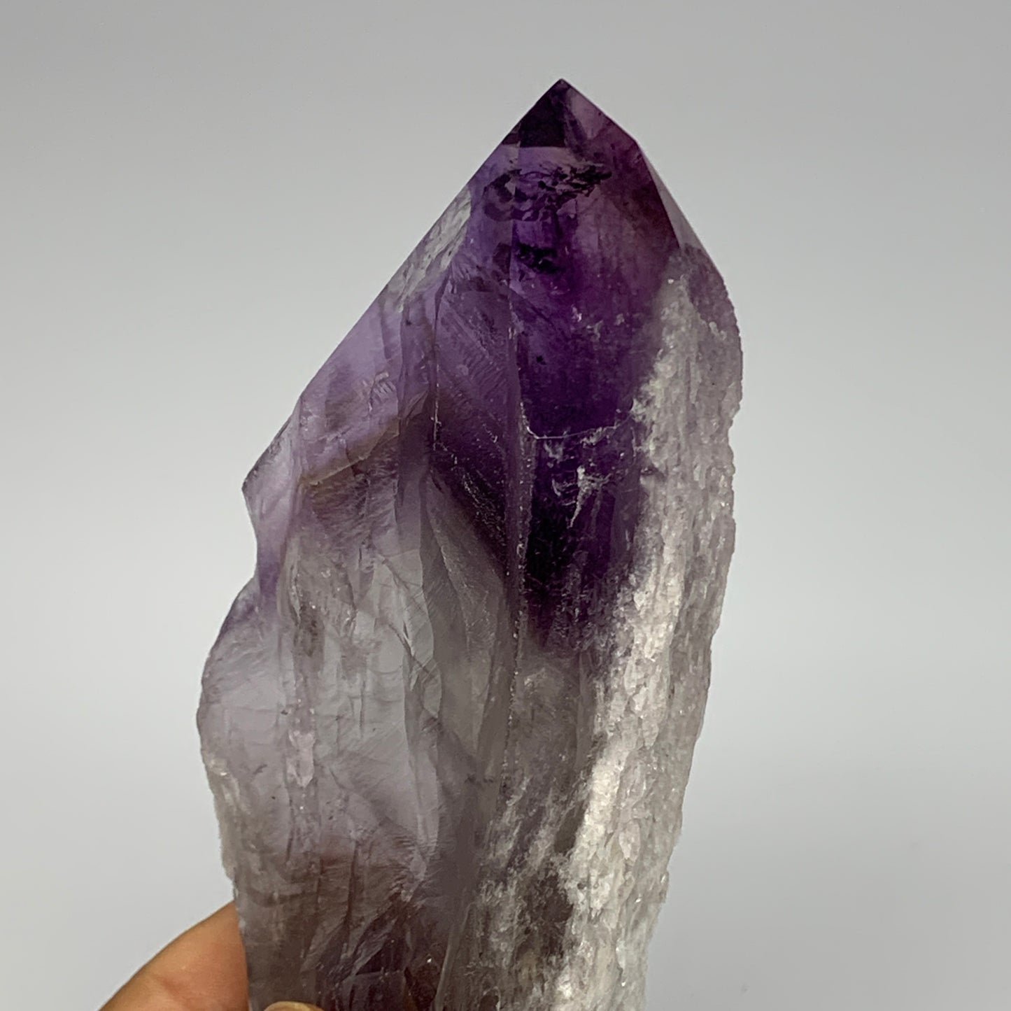 425.8g,8.7"x2.4"x1.7",Amethyst Point Polished Rough lower part from Brazil,B1913
