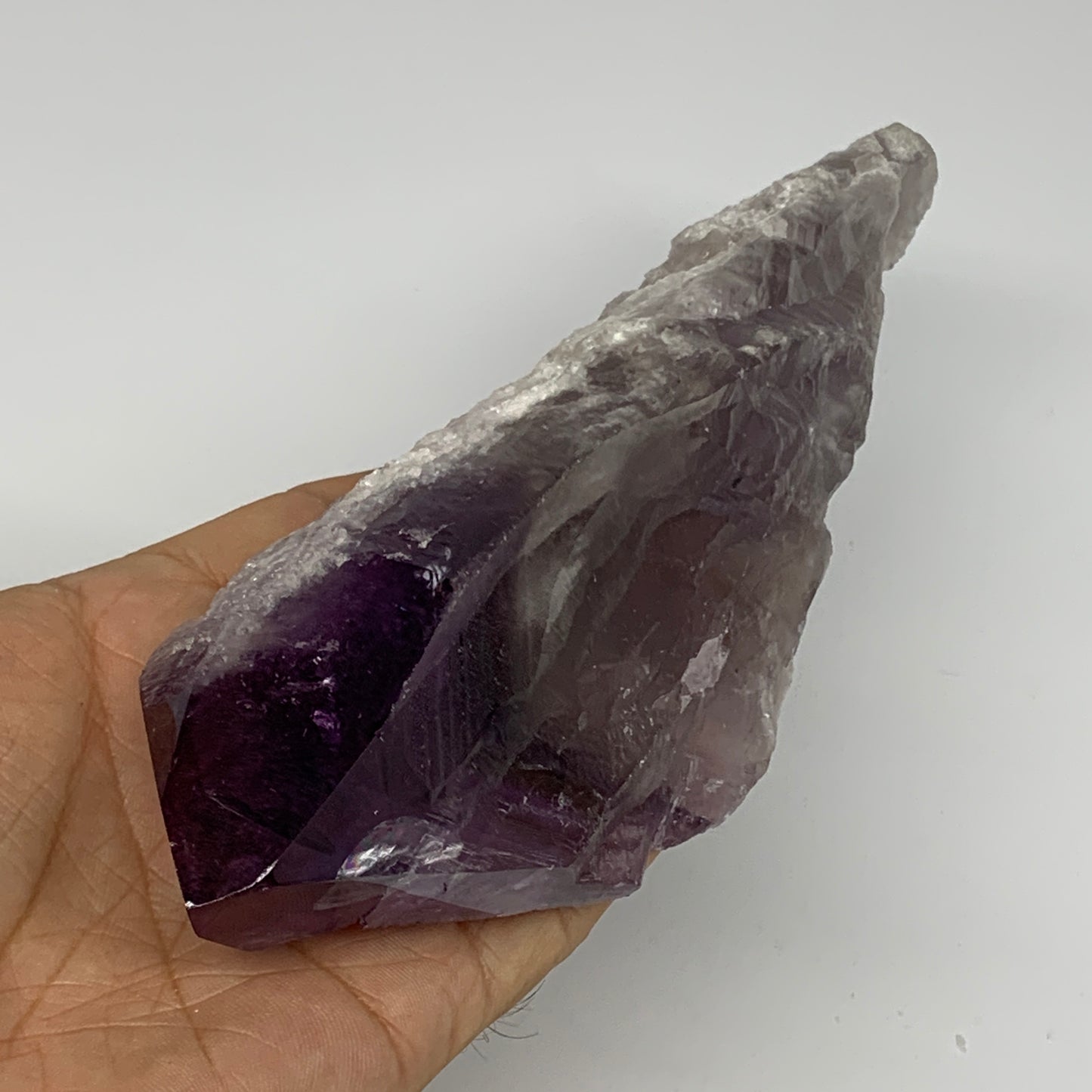 425.8g,8.7"x2.4"x1.7",Amethyst Point Polished Rough lower part from Brazil,B1913