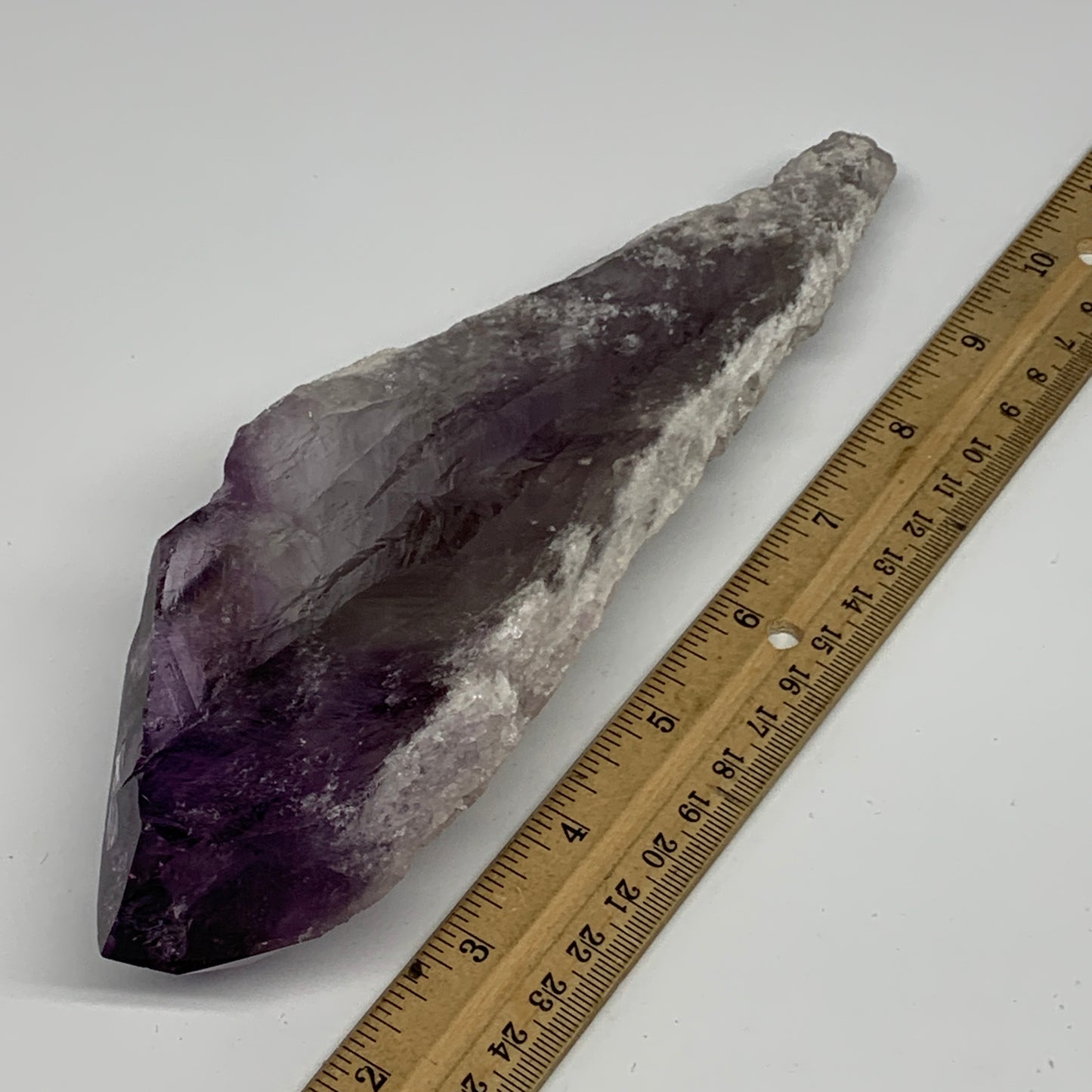 425.8g,8.7"x2.4"x1.7",Amethyst Point Polished Rough lower part from Brazil,B1913