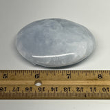 104.8g, 2.7"x2"x0.8" Blue Calcite Small Palm-Stone Tumbled @Madagascar, B20717