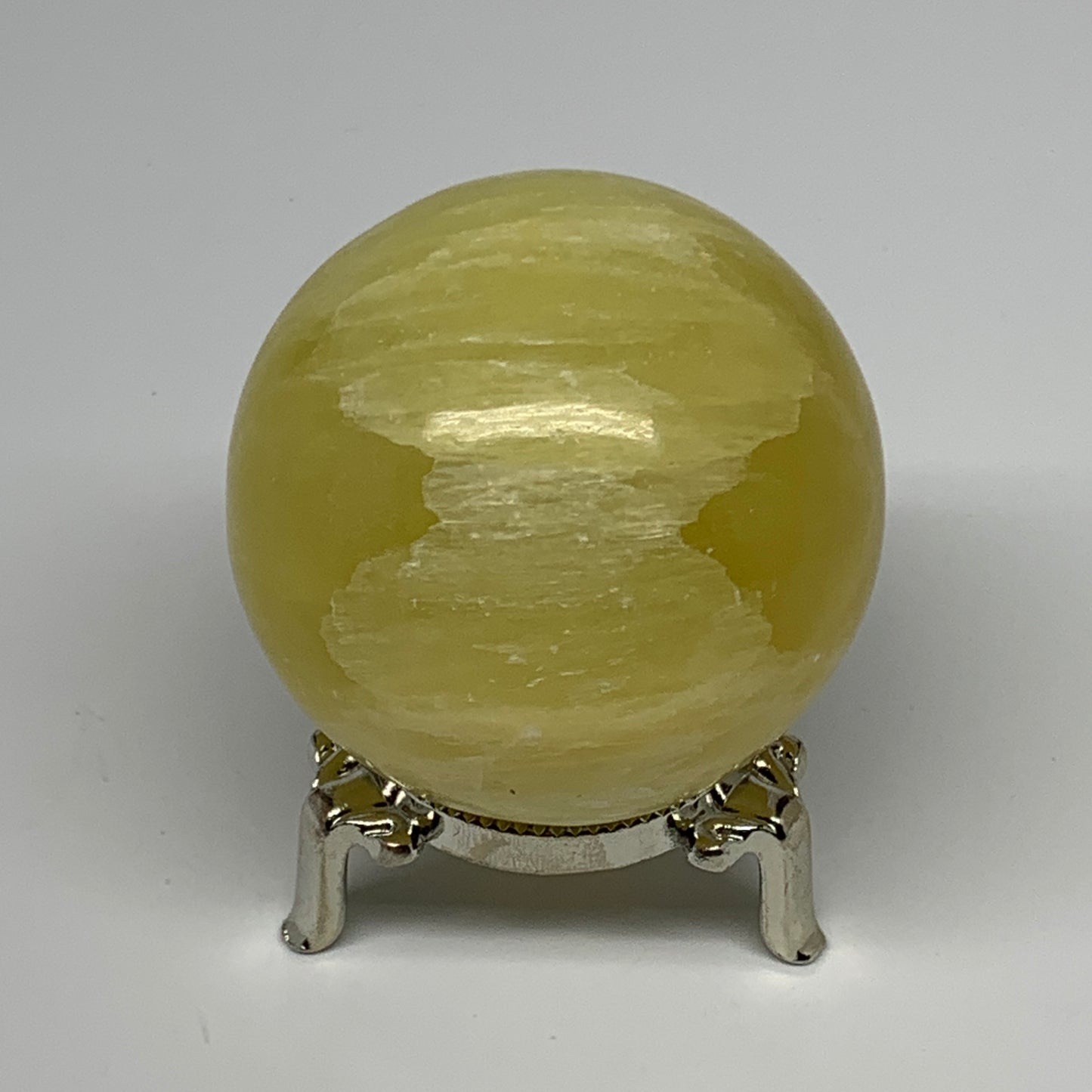 373.7g,2.4"(62mm) Lemon Calcite Sphere Gemstone,Healing Crystal,B26006