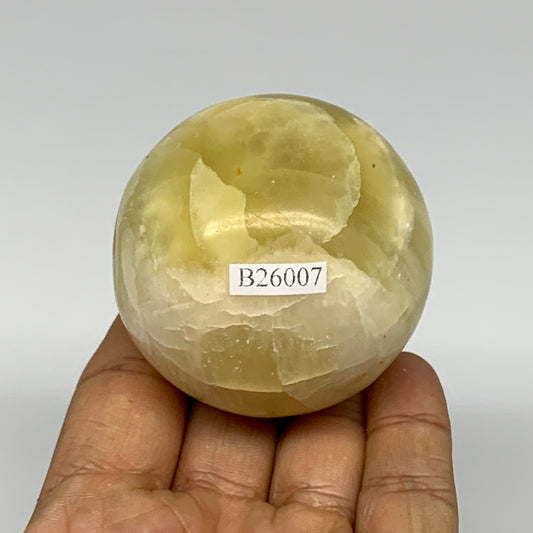 258.6g,2.2"(56mm) Lemon Calcite Sphere Gemstone,Healing Crystal,B26007